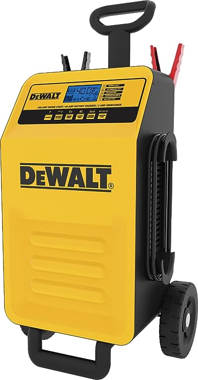 DEWALT DXAEC200 DXAE200 Professional 40-Amp Rolling Battery Charger and 3-Amp Maintainer with 200-Amp Engine Start, Yellow - E.S.N Tools