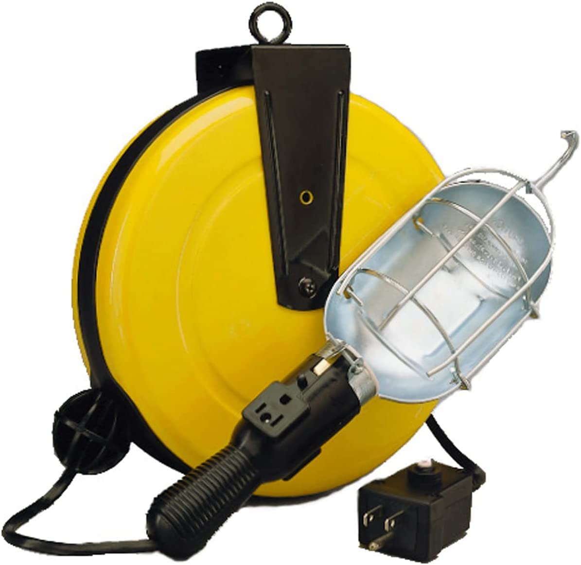 Alert Stamping 5000-50G-CB Incandescent Metal Retractable Cord Reel Work Light with Circuit Breaker - E.S.N Tools