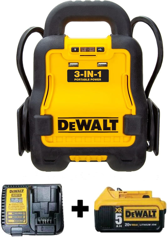 DeWalt DXAE20VBBK Battery Booster with 20V XR 5 AH Lithium-Ion Battery and DCB115 Battery Charger - E.S.N Tools