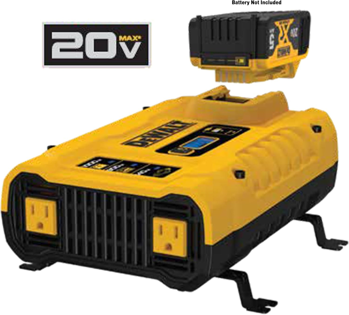 DEWALT DXAEPIP3W 20V, 3-Way Powered (Cables, Battery, DC Plug) 1000 Watt Power Inverter; Dual AC Outlets, 1 USB-A Port, & 1 USB-C 30W Port - E.S.N Tools