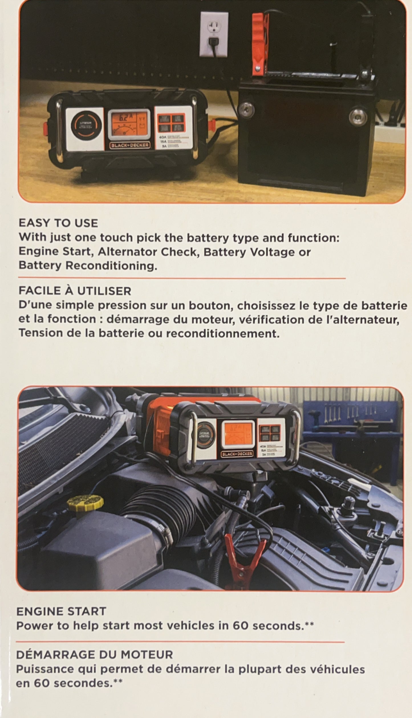 BLACK+DECKER BC15BD 40 Amp Battery Charger for Lithium/Lead Acid - E.S.N Tools