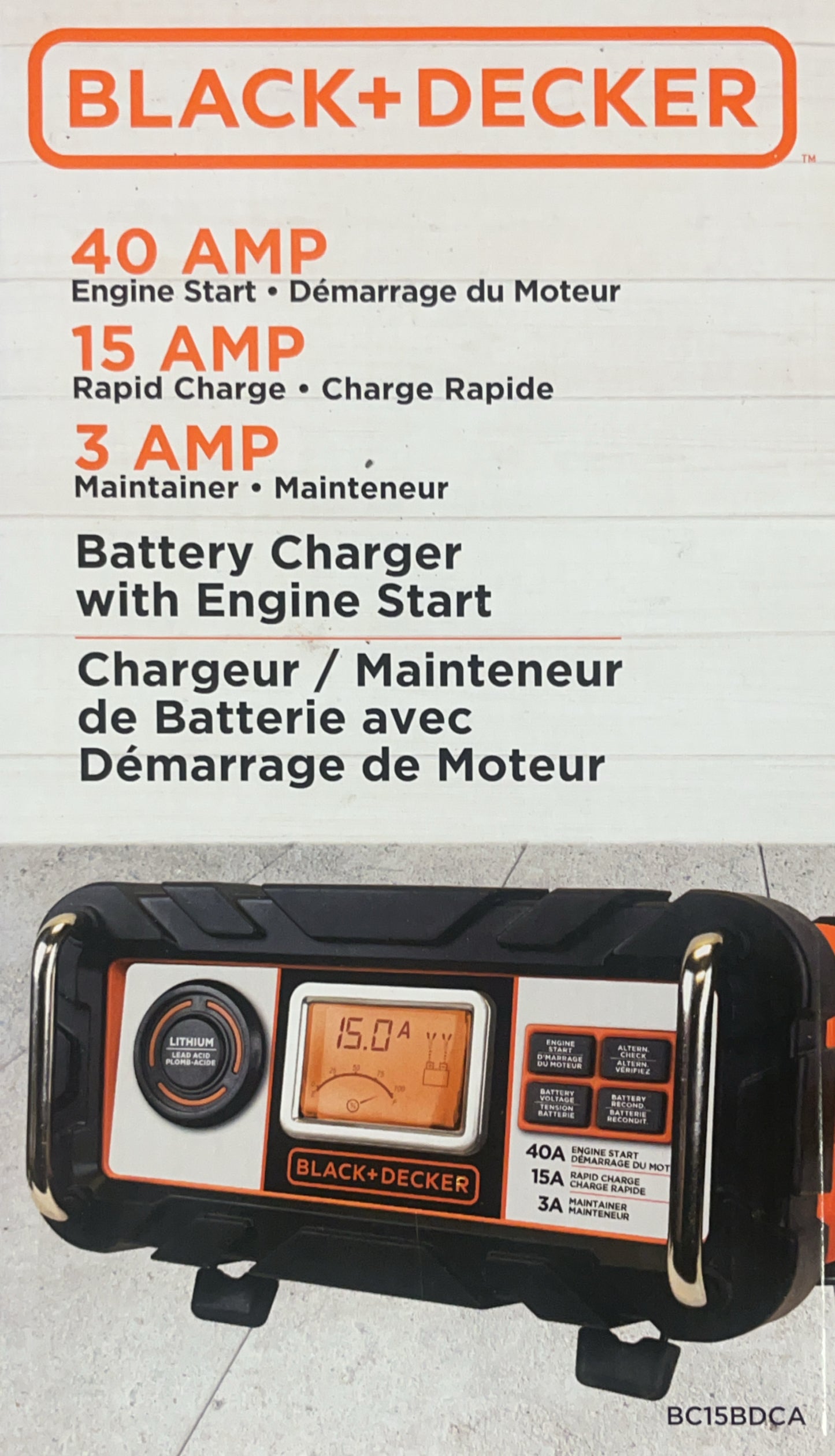 BLACK+DECKER BC15BD 40 Amp Battery Charger for Lithium/Lead Acid - E.S.N Tools