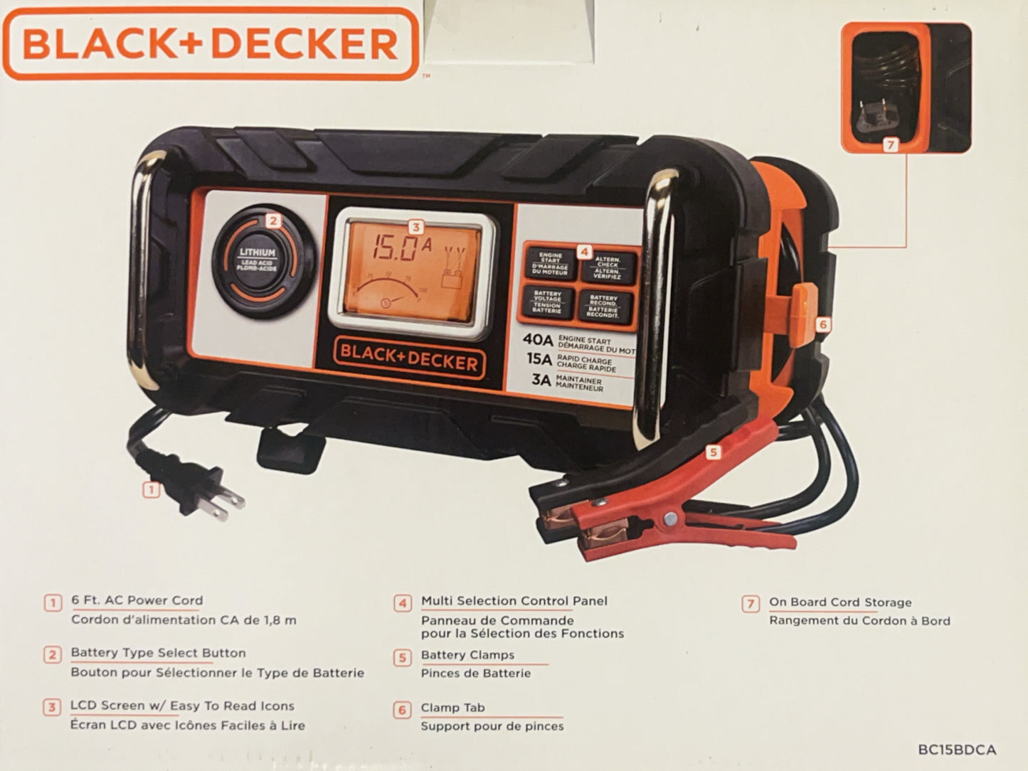 BLACK+DECKER BC15BD 40 Amp Battery Charger for Lithium/Lead Acid - E.S.N Tools