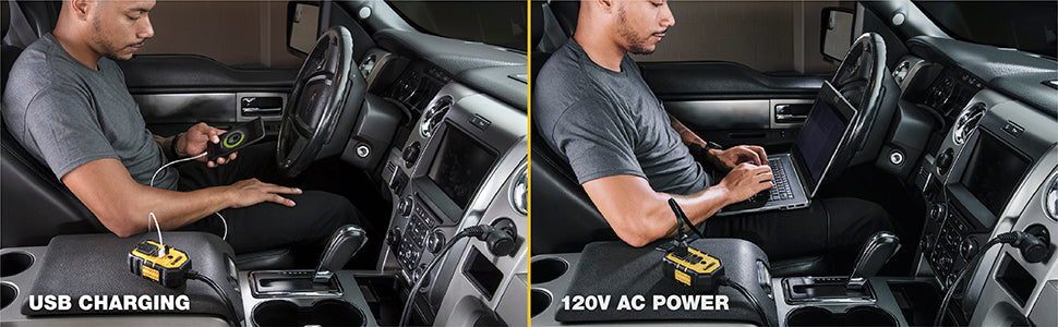 DEWALT Power Inverter DXAEPI140, Car Converter 140W : 12V DC to 120V AC Power Outlet | Dewalt Power Inverters - ESN Tools