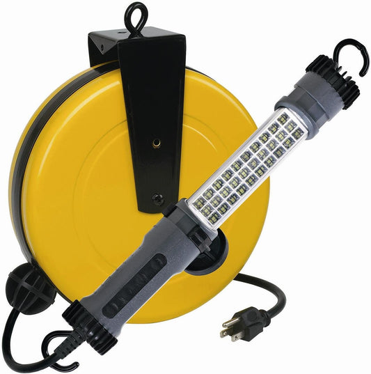 LED Retractable Reel Work Auto Shop Repair Light 300 Lumen Alert Stamping 3230SMS | Automatic Retractable Extension Cord Reels- E.S.N Tools