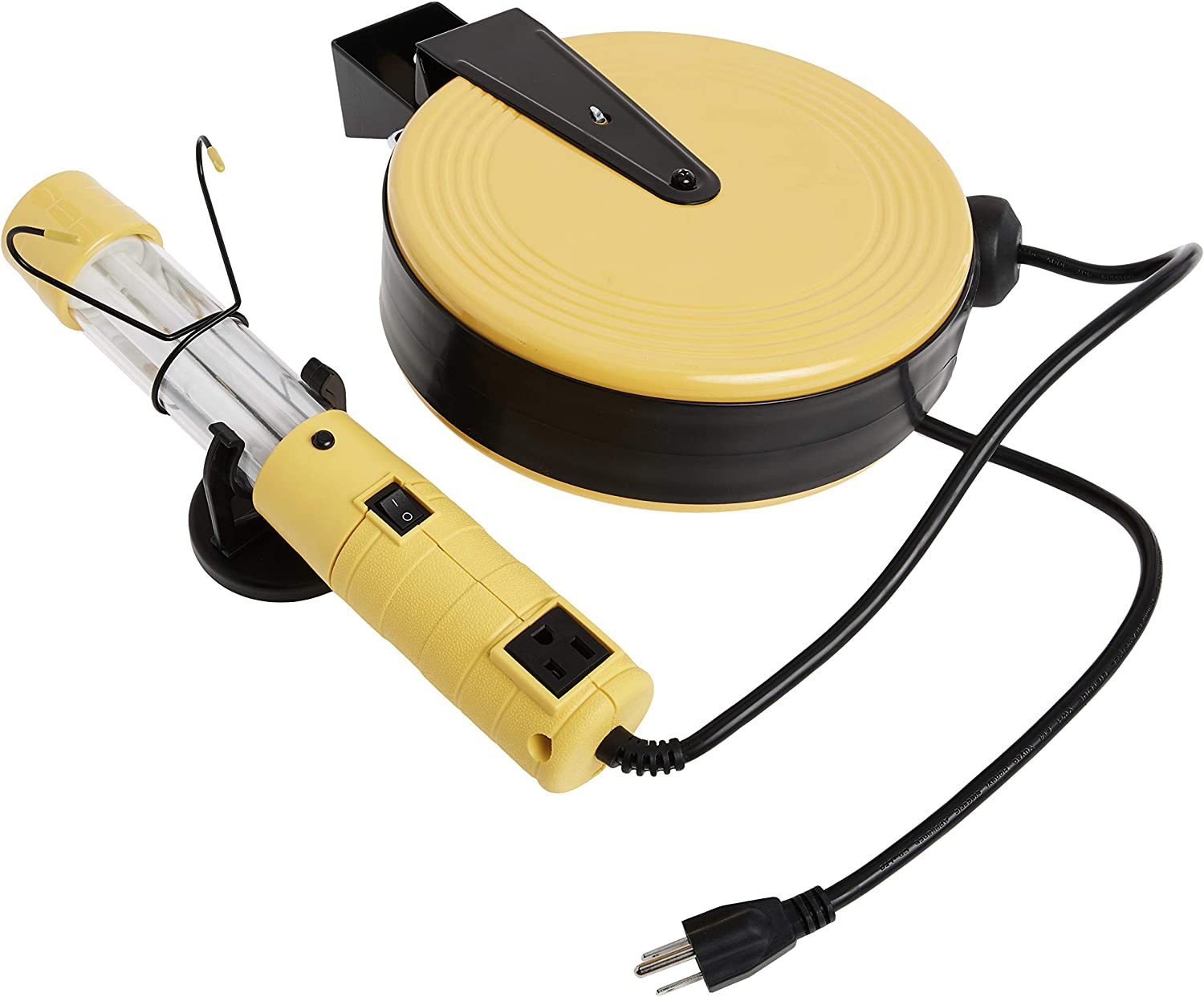 Watt Fluorescent Work Light with 40-Feet Cord Reel | Retractable Extension Cord - ESN Tools