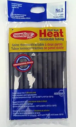 ThermOsleeve Plus semi-Rigid, 'Dual Wall Heat Shrinkable tubing (0.293" Diam - 6" Length) 12 pcs - Shrink Ratio 4:1