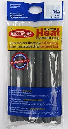 ThermOsleeve Plus semi-Rigid, 'Dual Wall Heat Shrinkable tubing (0.427" Diam - 6" Length) 10 pcs - Shrink Ratio 4:1