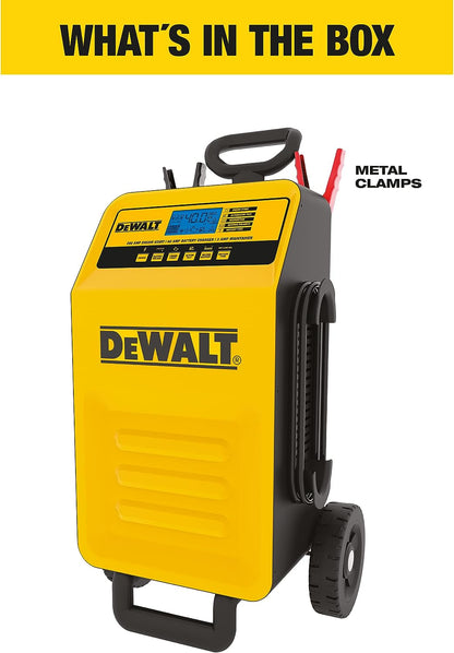 DEWALT DXAEC200 DXAE200 Professional 40-Amp Rolling Battery Charger and 3-Amp Maintainer with 200-Amp Engine Start, Yellow - E.S.N Tools