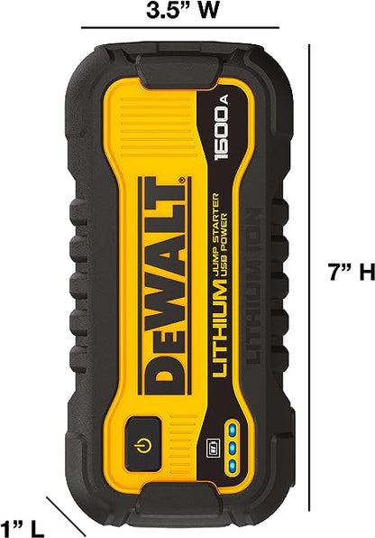 DeWalt 1600 Peak Amp Lithium Jump Starter with USB Power Bank, DXAELJ16 - E.S.N Tools