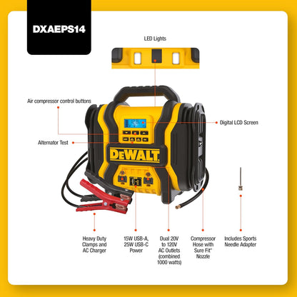 DEWALT DXAEPS14 500 watt AC power inverter portable power station - E.S.N Tools