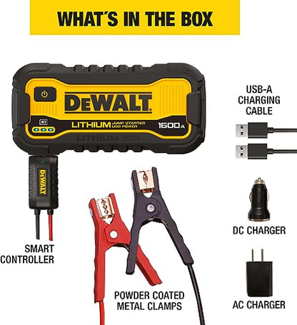 DeWalt 1600 Peak Amp Lithium Jump Starter with USB Power Bank, DXAELJ16 - E.S.N Tools