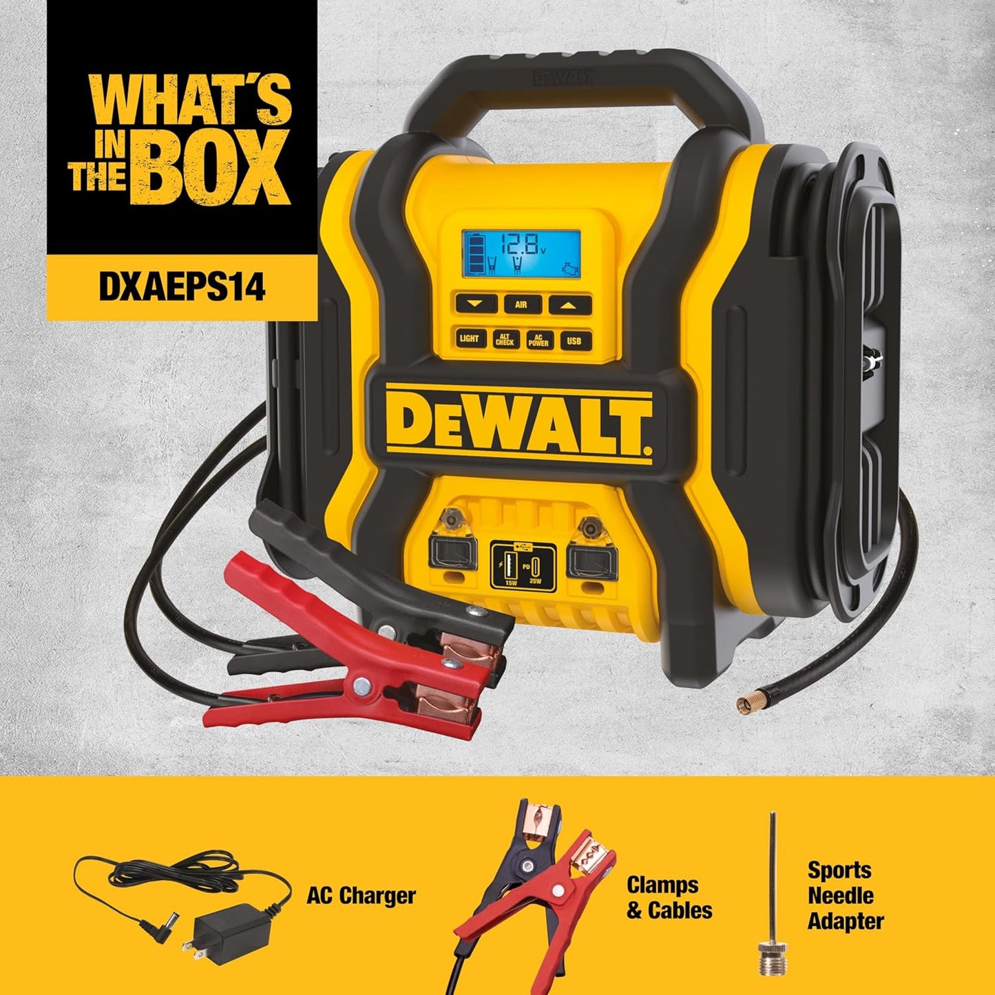 DEWALT DXAEPS14 USB-A and USB-C charging ports - E.S.N Tools