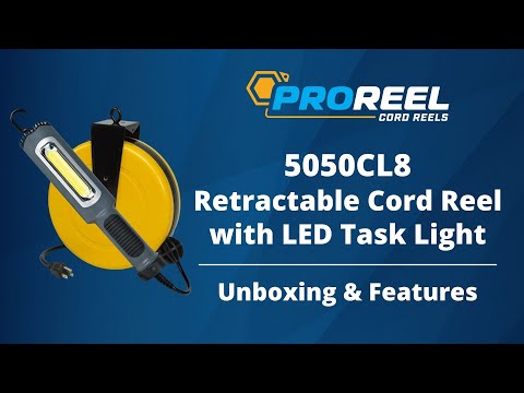 30' Pro-Grade Retractable Cord Reel with LED Light - 3230SMS