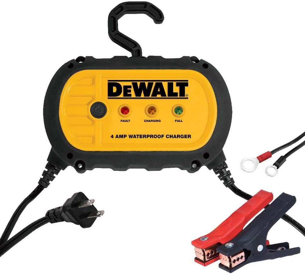 Dewalt battery charger DXAEWPC4 Fully Automatic  Waterproof Battery Charger / Maintainer with Cable Clamps - E.S.N Tools