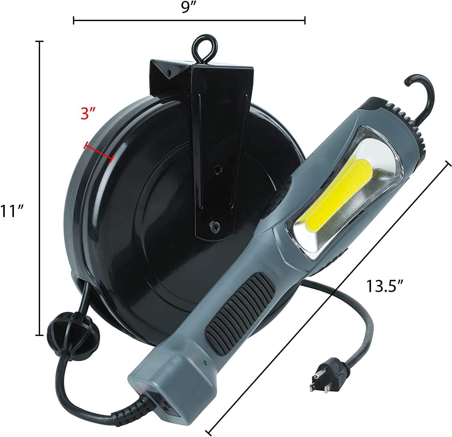 Prolite 5030AM 1300 Lumen Retractable COB LED Cord Reel | Retractable Extension Cord - E.S.N Tools