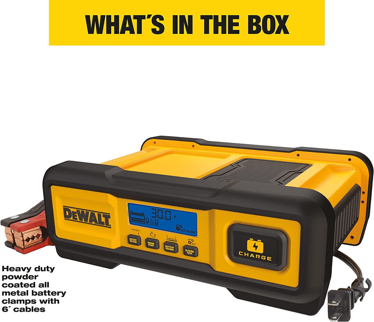 DeWalt DXAEC100 Professional 30 Amp Battery Charger, 3 Amp Battery Maintainer with 100 Amp Engine Start - E.S.N Tools