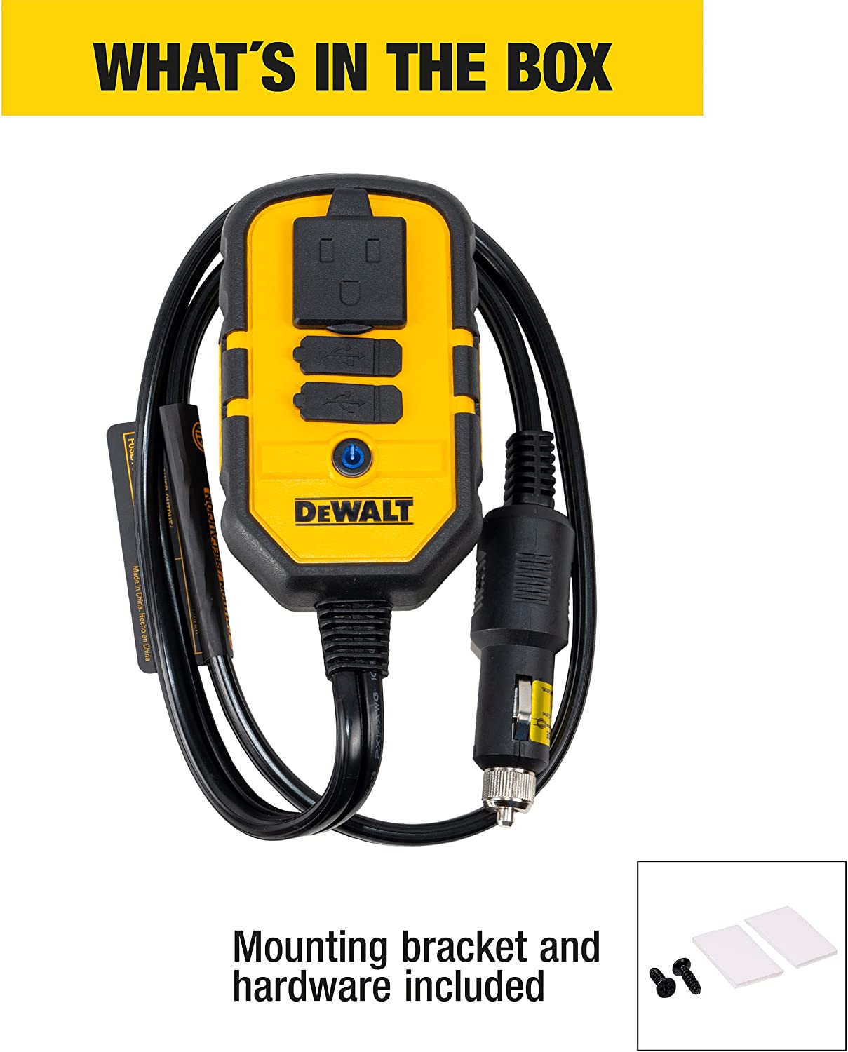 dewalt cigarette lighter inverter 140 Watt Power - DXAEPI140 The heavy duty DeWalt 140 Watt patented power inverter charges via AC and USB outlets DEWALT Power Inverter DXAEPI140 12V