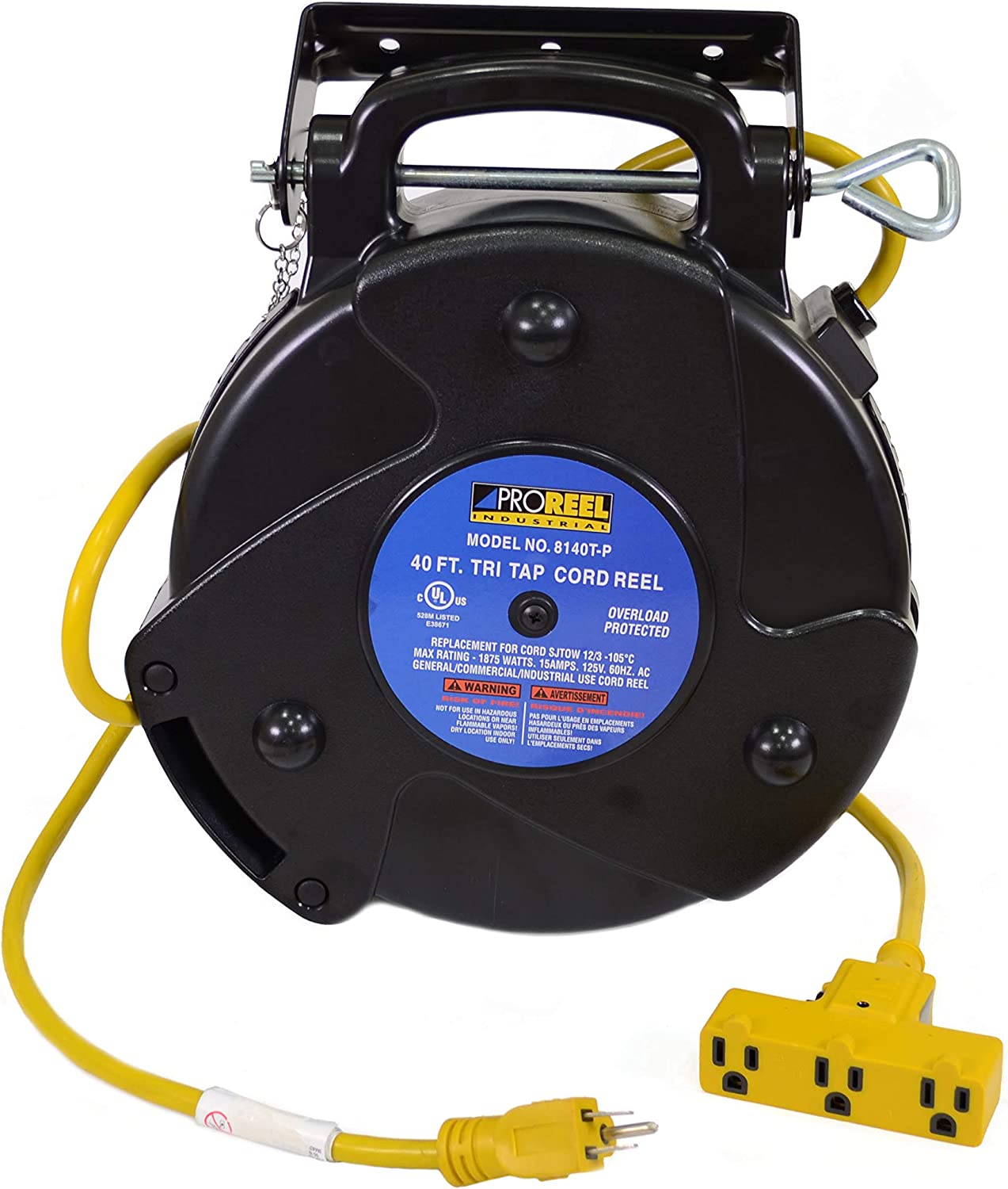 Pro-Reel 8140TP Retractable Extension Cord Reel, Circuit Breaker | Retractable Extension Cord- E.S.N Tools- E.S.N Tools