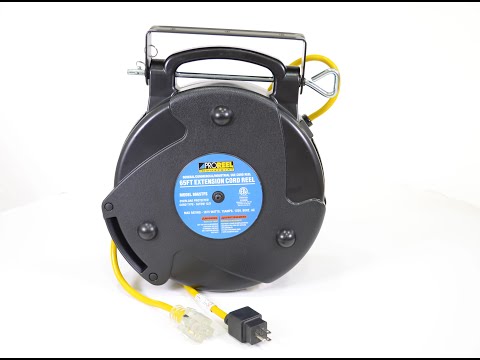 Retractable Extension Cord | Single Tap Industrial Retractable Extension Cord Reel Video- E.S.N Tools