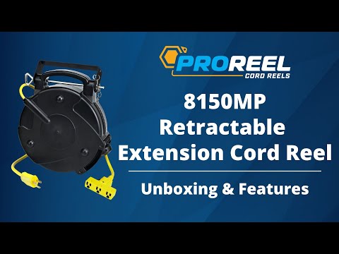 Retractable Extension Cord Reel, Black, Yellow Video | ESN Tools