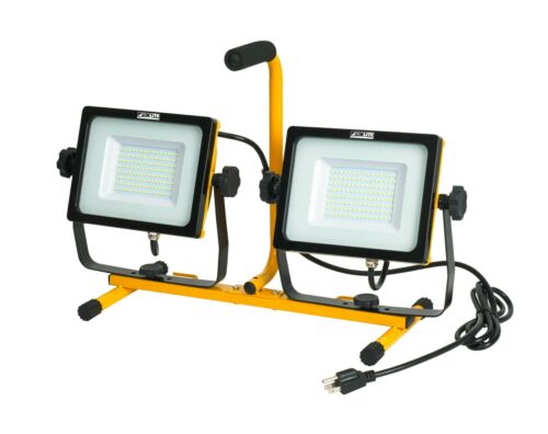 Twin 14,000 Lumen 120 SMD LED Super Bright FLOODLIGHTS Job SITE Work Light with Detachable Tripod LF240ST - E.S.N Tools